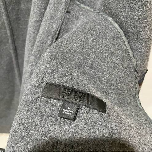 Uniqlo Double Face Dark Gray Wool Blend Hooded Coat Size L