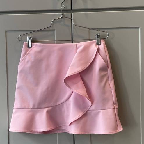 Polo  Golf Ralph Lauren Flounce Solid Pink Ruffle Skort Skirt Womens XS Active