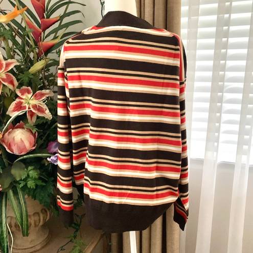 Uniqlo MARNI x  Merino Blend Striped Oversized Cardigan in Dark Brown