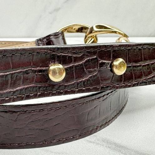 Talbots  Brown Genuine Leather and Chain Link Post Belt Size Medium M Womens