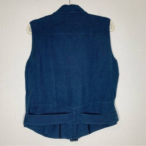 Elizabeth and James  Linen Blend Size Large Trans Tegan Biker Vest