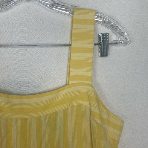 Patagonia  women's small Garden Island dress yellow white stripe prairie cottage