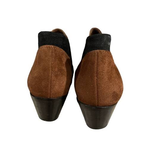 Via Spiga  Brown Suede w/ Black Elastic Booties Size 8.5 M