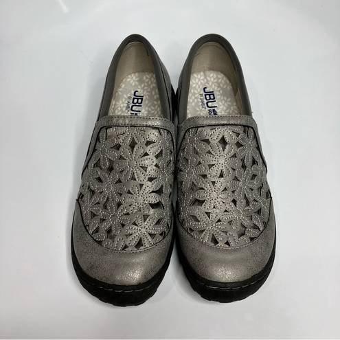 Jbu  by Jambu vegan Leather shoes silver wildflower Moc size 7