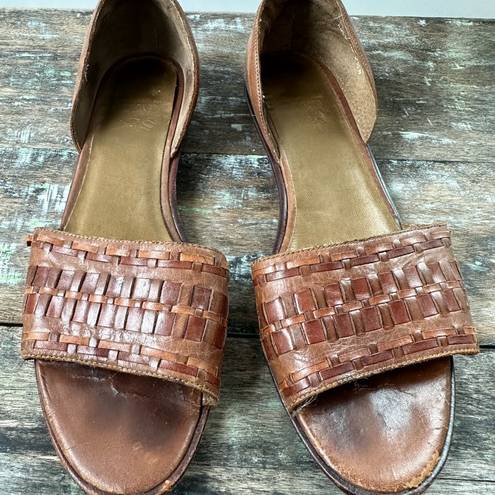 Krass&co G.H. Bass & . Tailored Vintage Leather Woven Sandals Size 7.5