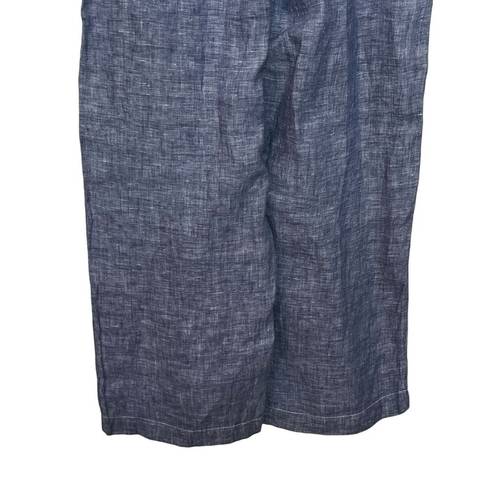 CP Shades  Jenn Blue Linen Pants Drawstring Cropped Lagenlook Women’s Size M