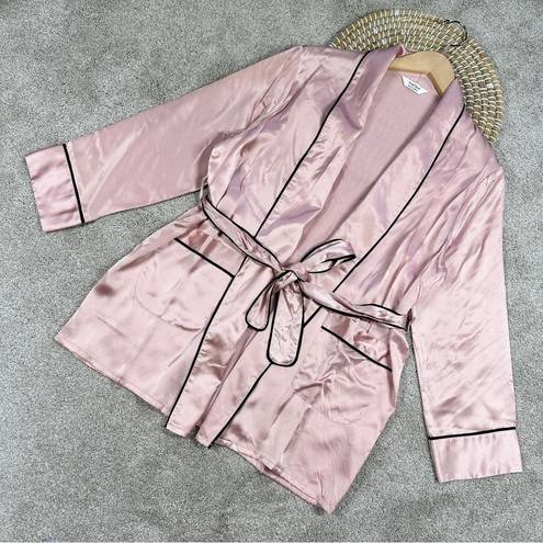 Mulberry THXSILK Women’s 19 Momme Mini Robe 100%  Silk Lotus Pink Size M