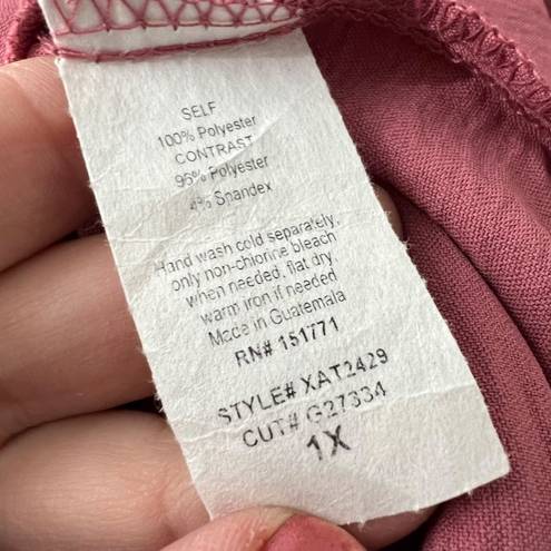 Stitch Fix NWT  Heatherly Ellison Surplice Bodysuit Dusty Pink Mauve Plus 1X