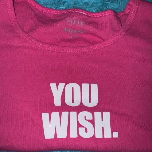 Wish One Size Pink you  graphic cropped baby tee top