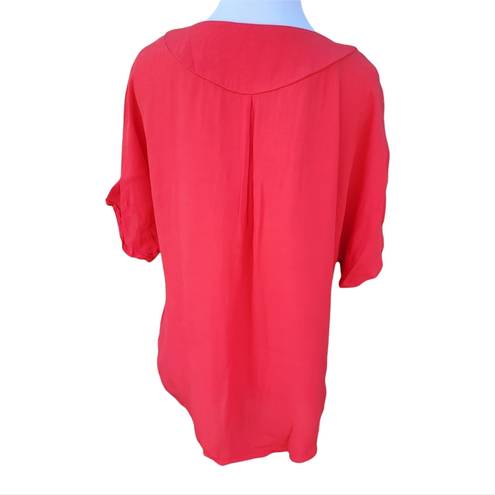 Under Skies  Red Boxy Blouse S