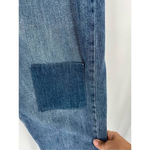 Universal Threads Universal Thread Women's High-Rise Boyfriend Jeans Medium Wash Size 16 Patches