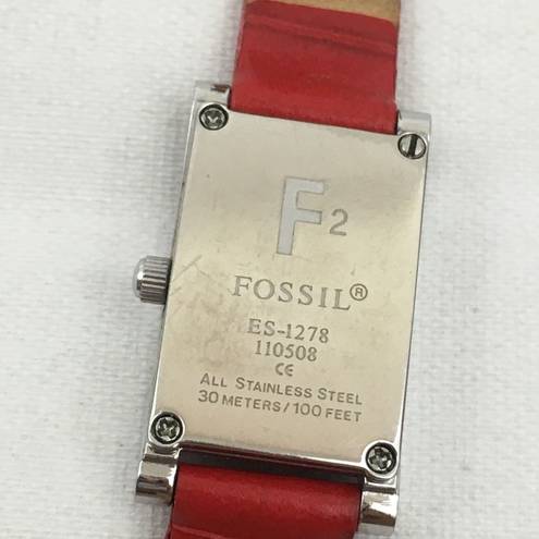 Fossil Vintage  Red Leather Strap Watch