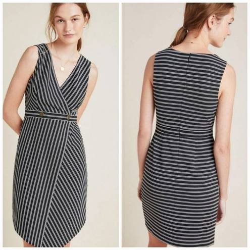 Hutch Anthropologie,  New, Indira Asymmetrical Black White Striped Dress, XL