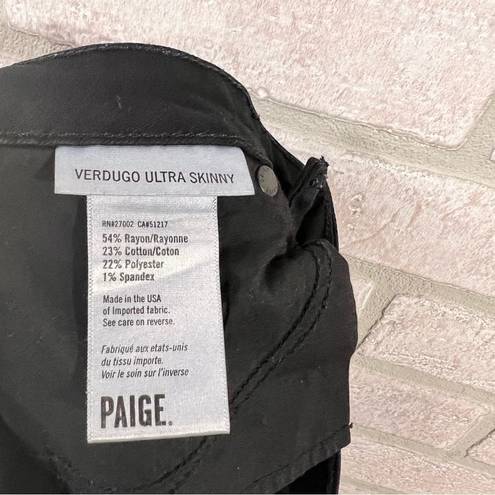 Paige  Verdugo Ultra Skinny Jeans in Black Shadow Size 26