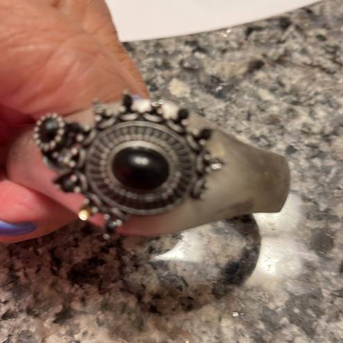 Onyx Vintage Estate silver tone w Black  embellishment