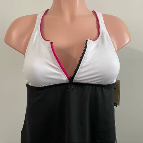 Nike NWT  Colorblock Racerback Tankini Top & Essential Full Bikini Bottom Medium