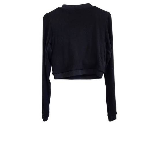 Klassy Network  Knit V Neck Long Sleeve Crop Black Brami Sweater Size XL