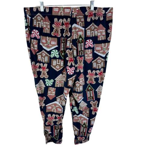 Disney  Mickey Mouse Gingerbread Lightweight Fleece Pajama Set Size XL