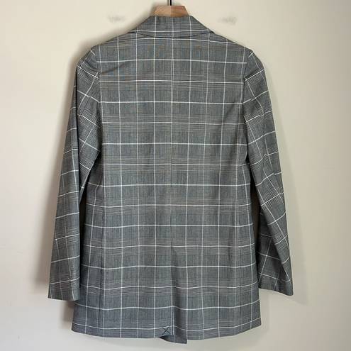 All Saints Women's Grey Plaid Oversized Blazer Size 2