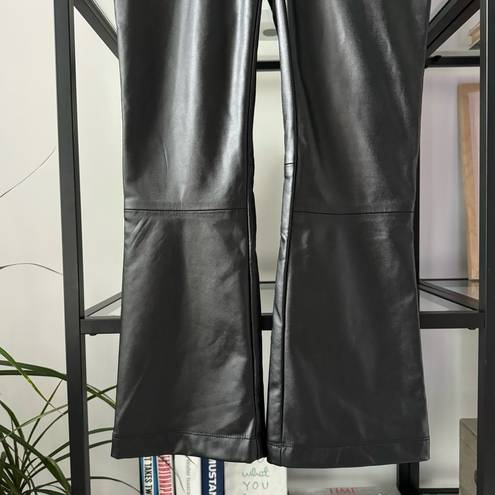 Tuckernuck  Ashford Black Faux Leather Kick Flare High Rise Pants Women’s Small