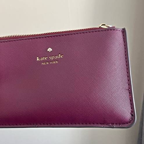 Kate Spade burgundy leather wallet clutch wristlet