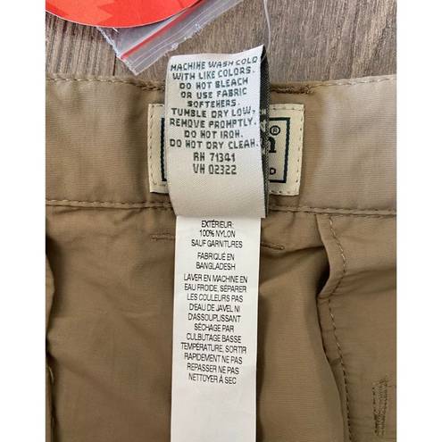 L.L.Bean  Sunsmart Cropped Nylon UPF 50 Cargo Hiking Pants Khaki Tan Women's XL