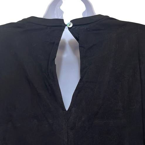n:philanthropy  Womens L Ribbed 100% Cotton Jumpsuit Black Short Sleeve $168 NWT