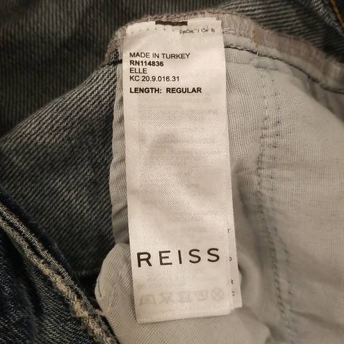 Reiss 💕💕 Elle High Waist Crop Jeans ~ Mid Blue 30 NWT