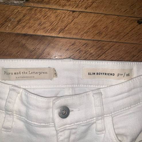 Pilcro and the Letterpress  white slim boyfriend size 26 jeans