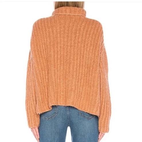 Free People  Fluffy Fox Chunky Wool Alpaca Blend
Turtleneck Sweater Papaya Sz XS