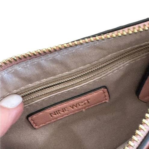 Nine West  Faux Leather Pink  Zip Clutch Wristlet