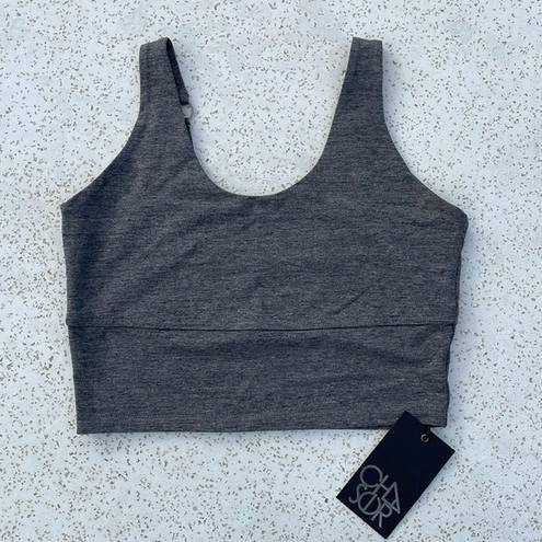 Chaser Gray  Strappy Scoop Neck Sports Bra