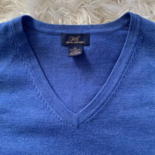 Brooks Brothers 346 Blue Sweater V Neck