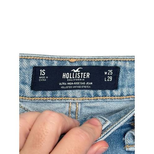 Hollister  Women's Jeans Vintage Stretch Ultra High-Rise Dad Denim Blue Sz. 25