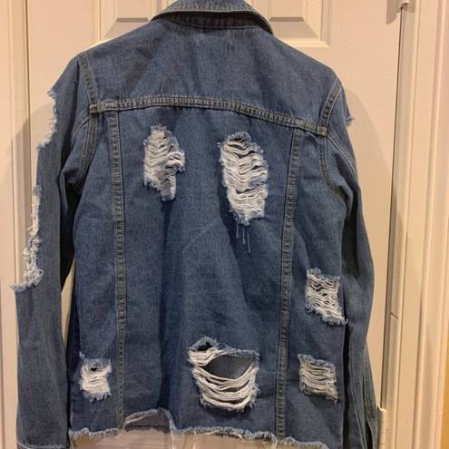 Pretty Little Thing  Distressed Jean Jacket