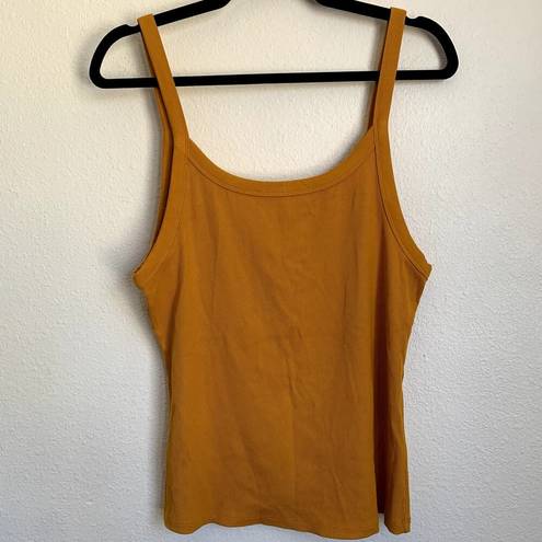 Vince NEW  Ribbed Tank Top in Papaya Yellow