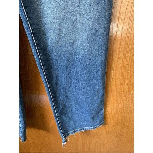 Good American  Good Boy Straight Cropped Jeans in Indigo 604 Size 14