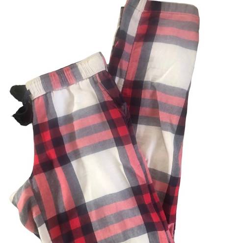 Aerie  Plaid Drawstring Sleep Lounge Pant S Pull On Flannel Elastic Waist Red