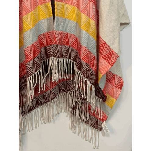 American Eagle  Outfitters Womens Native Poncho Fringe Multicolor One Size