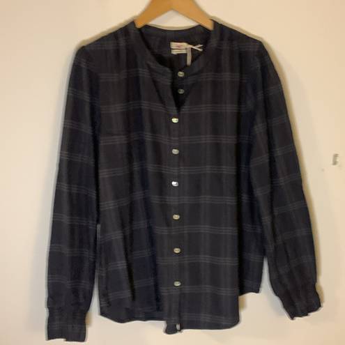 Harper New Faherty The  Top in Aspen Black Plaid Size Large Retail $158