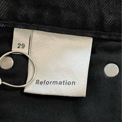 Reformation  Jean Short Size 29 Black Cut Off Button Fly