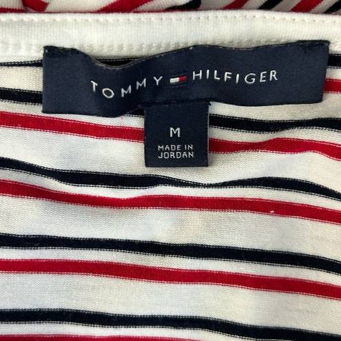 Tommy Hilfiger Tommy Hilfigure Red White and Navy Stripe Blouse Size Medium