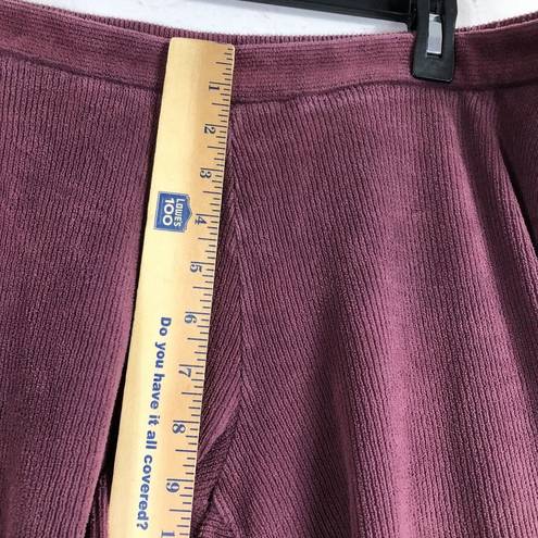 Lands'End  Womens Corduroy Leggings Sz XL Burgundy Pull On Pockets Stretch