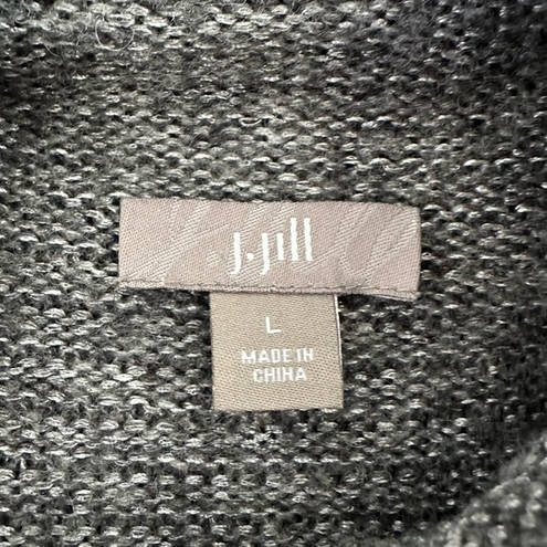 J.Jill  Pullover Sweater Women's L Gray Wool Blend Solid Long Sleeve Mock Neck