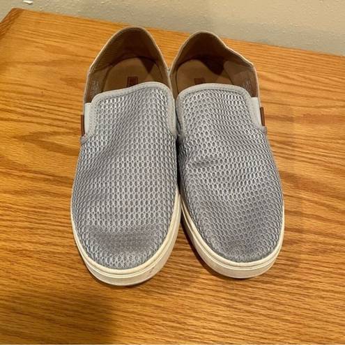 Olukai  Pehuea Gray Blue Mesh Slip On Convertible Sneakers Shoes Women's 9.5