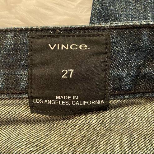 Vince  Selvedge Boyfriend Slouch Union Cuffed Jeans in Blue