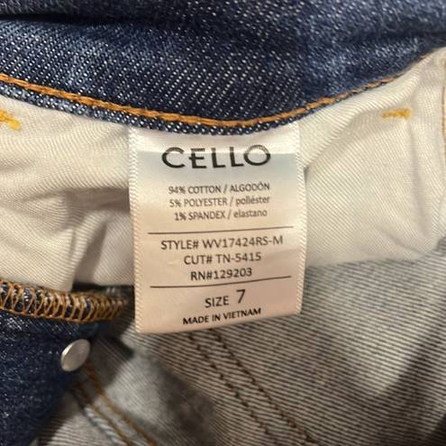 Cello  button fly high rise straight leg jean