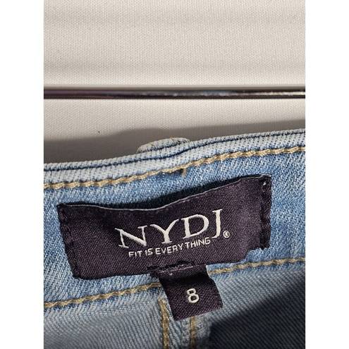 NYDJ  Relaxed Straight Jeans Size 8 Mid Rise North Star Light Wash Blue Lift Tuck