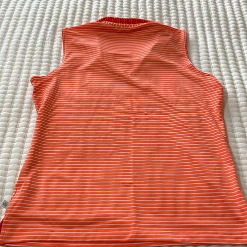 Lady Hagen  Orange Striped Sleeveless Golf Polo Size M