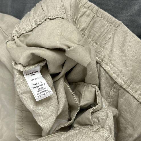 Krass&co  Ellen Tracy Womens Size XL Sandstone Linen Drawstring Shorts Pockets
